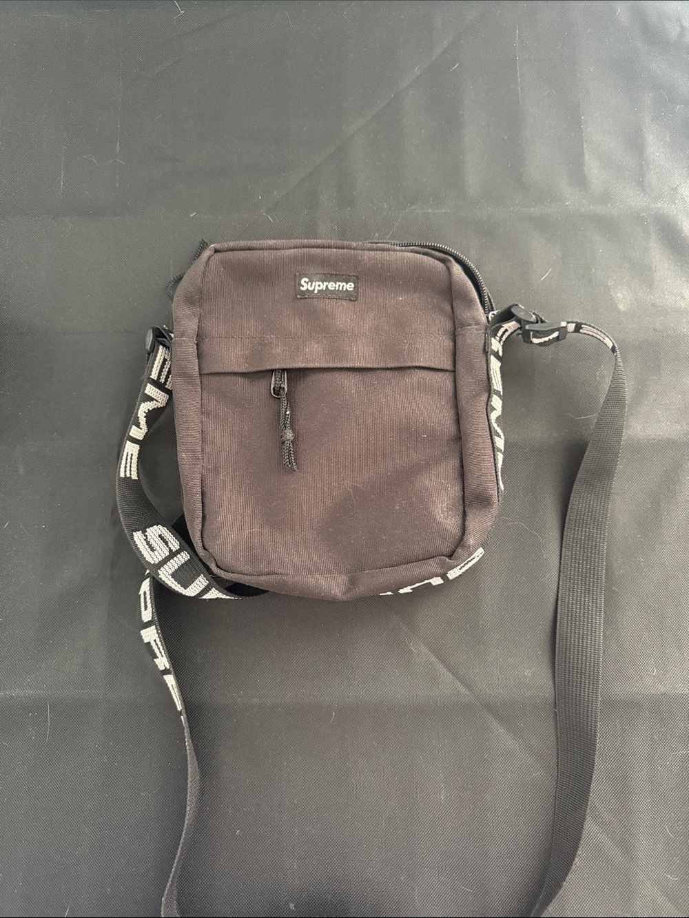 Supreme Black Shoulder/Crossbody Belt Bag with Logo Strap